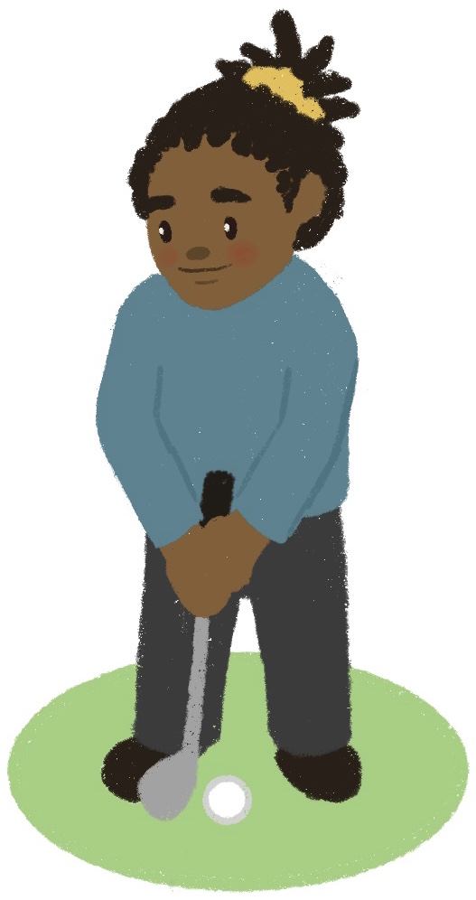 boy golfing