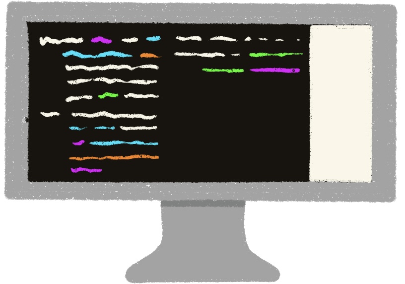 computer screen with code