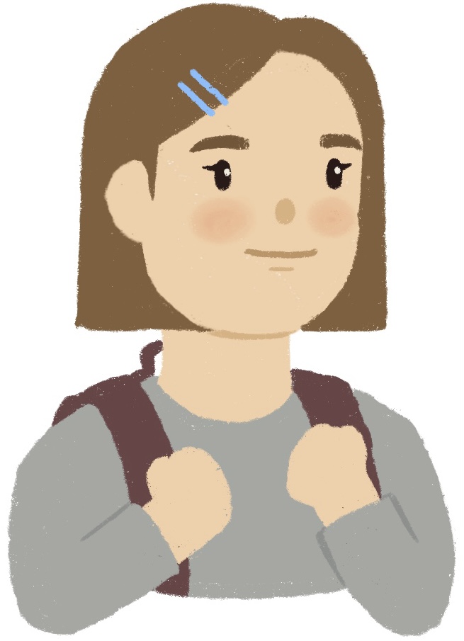 girl with backpack