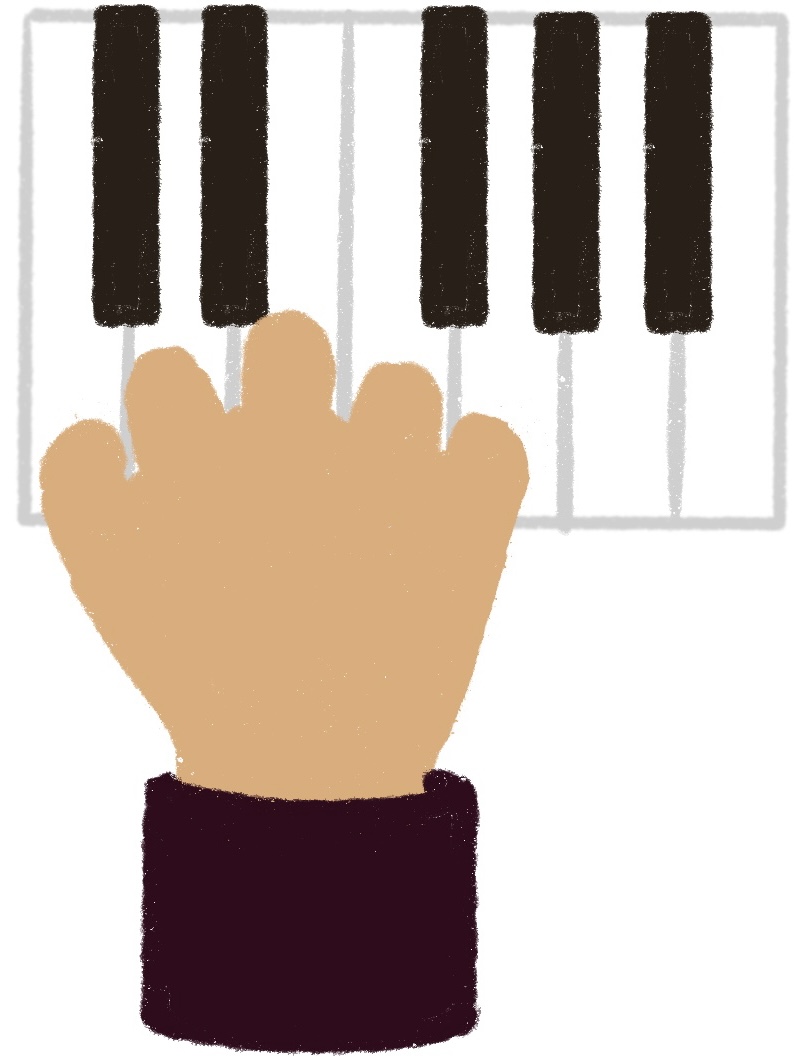 hand playing piano