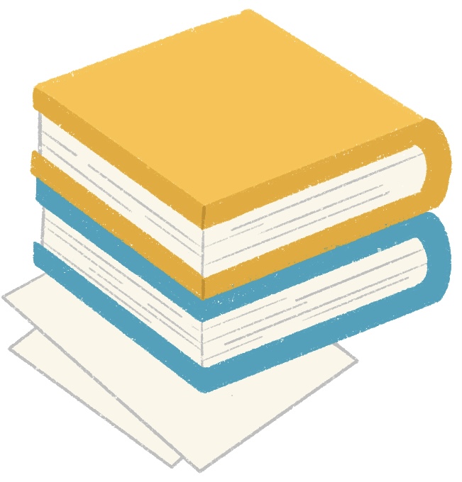stack of books and papers