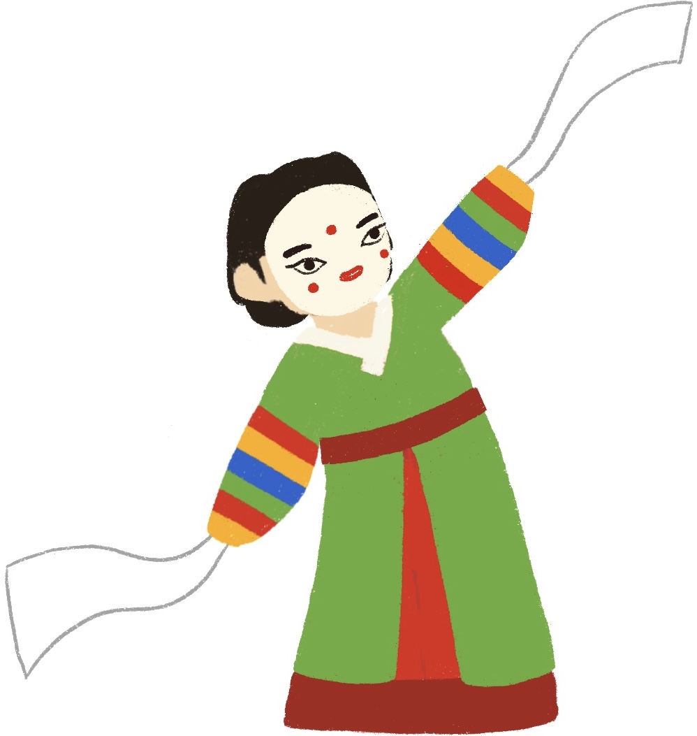 traditional Korean mask dance woman