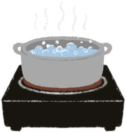 boiling water on stove