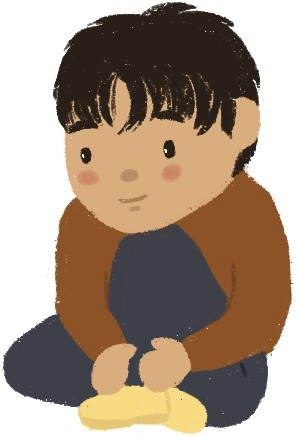 boy tying his shoe