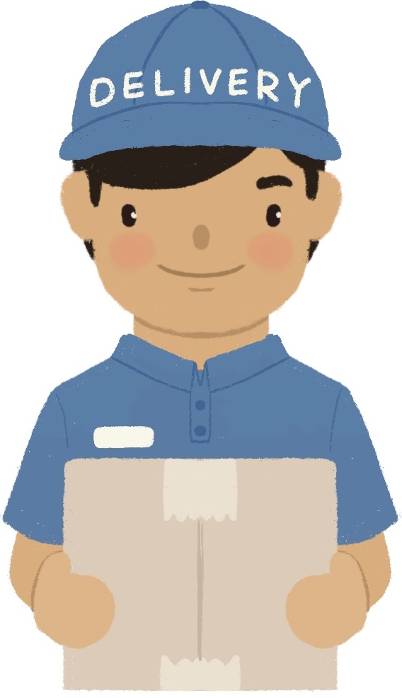 delivery man holding a package