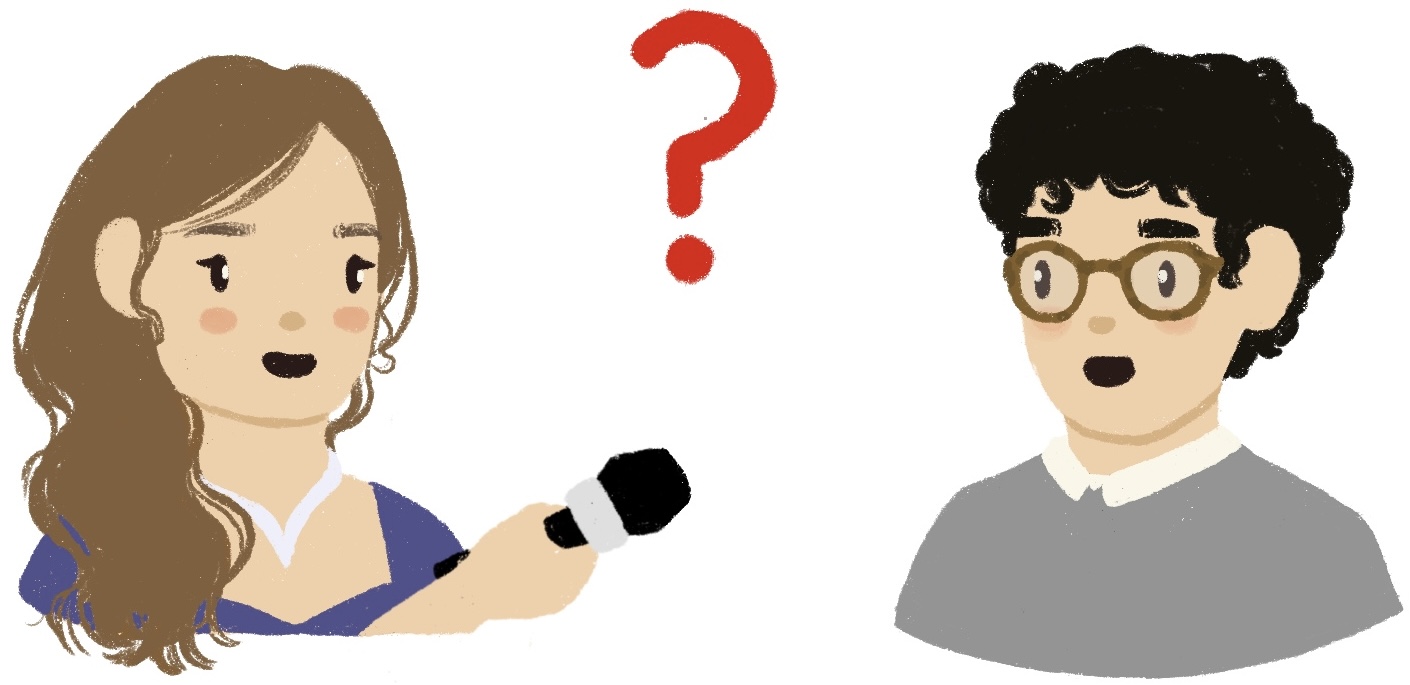 interviewer asking interviewee a question