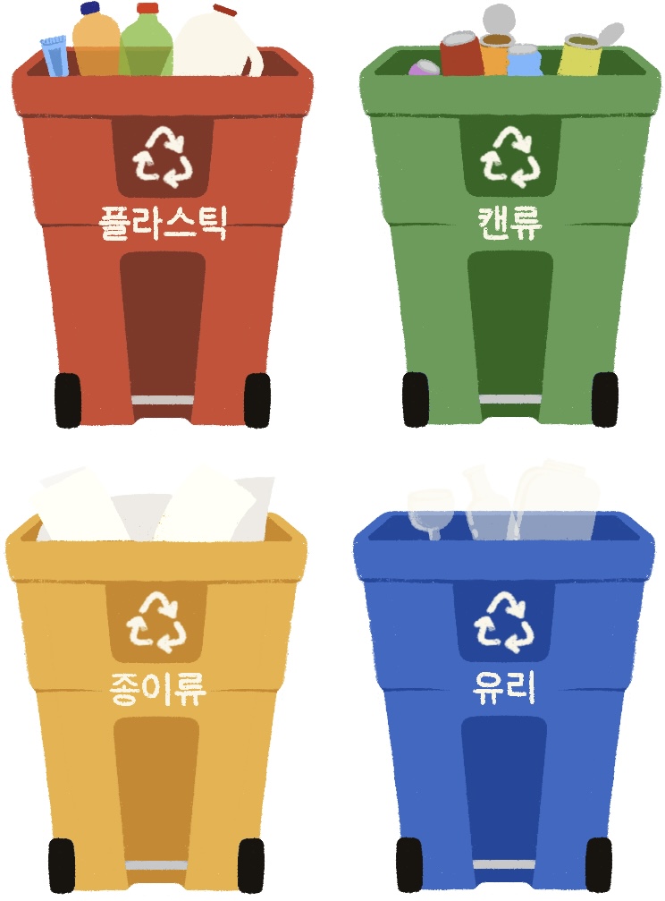 recycling sorted by type
