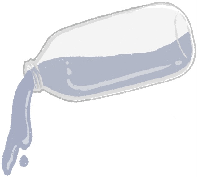 water bottle being emptied