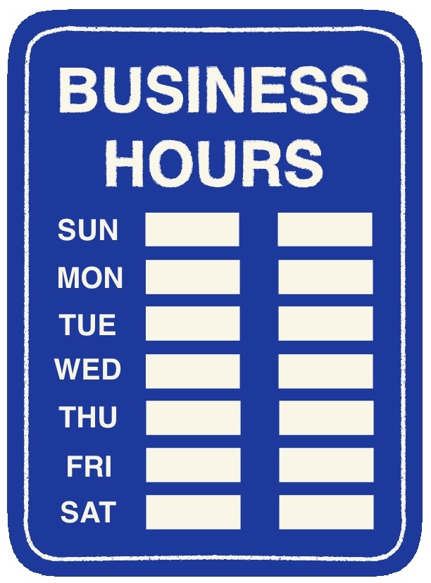 business hour sign