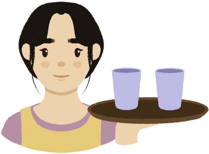 girl serving