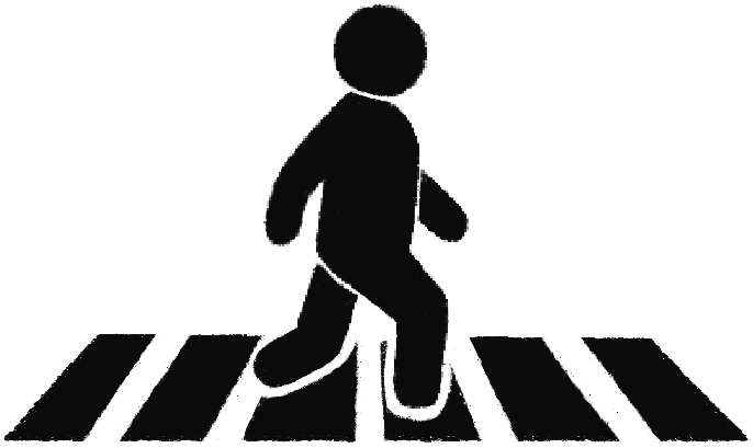 person crossing road
