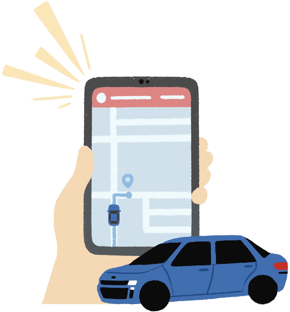 transportation app with car