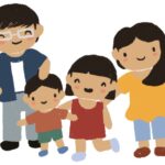 family of four spending time together