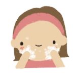 girl washing her face