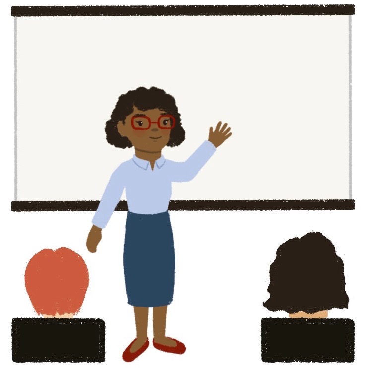 professor giving a presentation