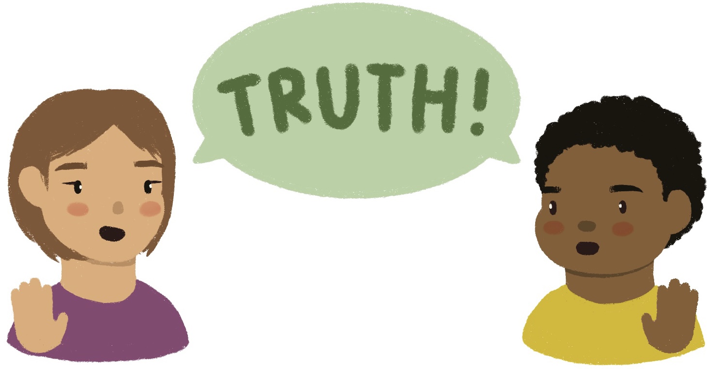 girl and boy telling the truth