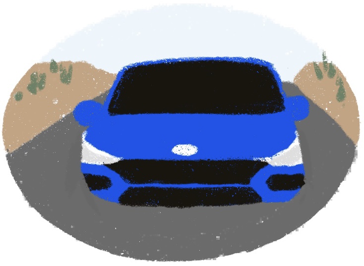 blue sportscar