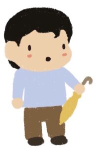 boy holding an umbrella