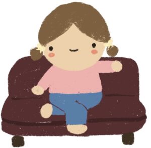 girl sitting on a couch
