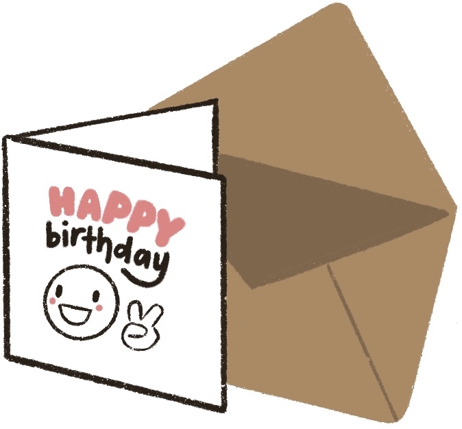birthday card and envelope